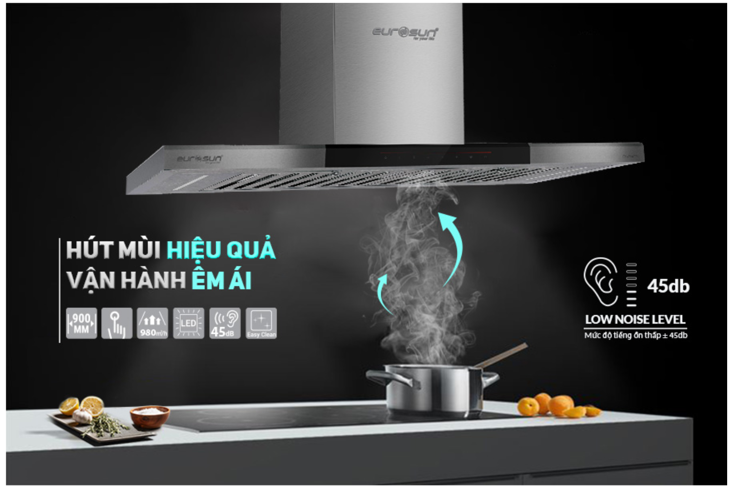 5 tốc độ hút – Công suất mạnh mẽ lên đến 980 m³/h