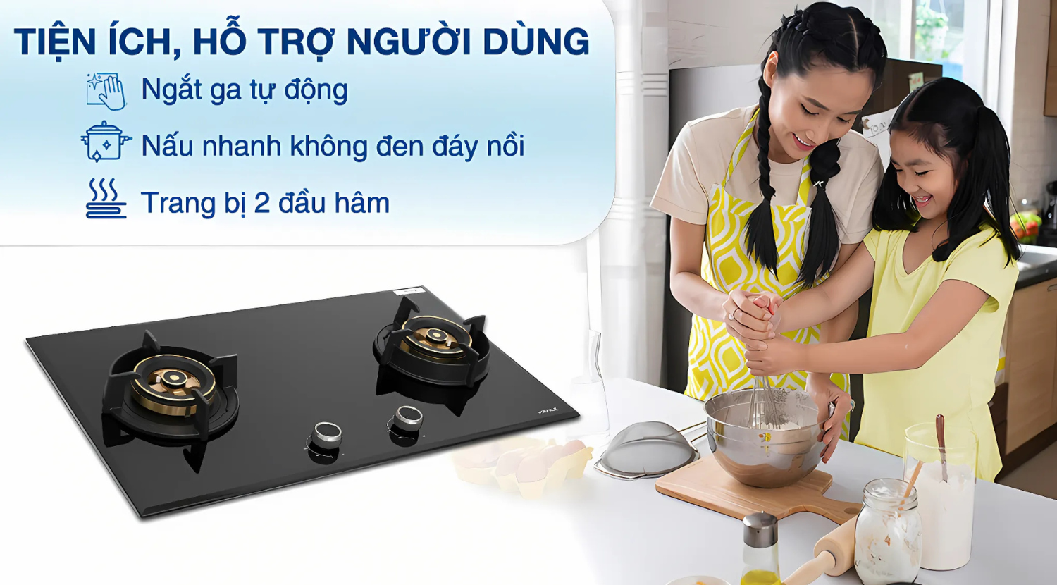 Bếp gas Hafele HC-G782B được trang bị tính năng ngắt gas tự động khi lửa tắt