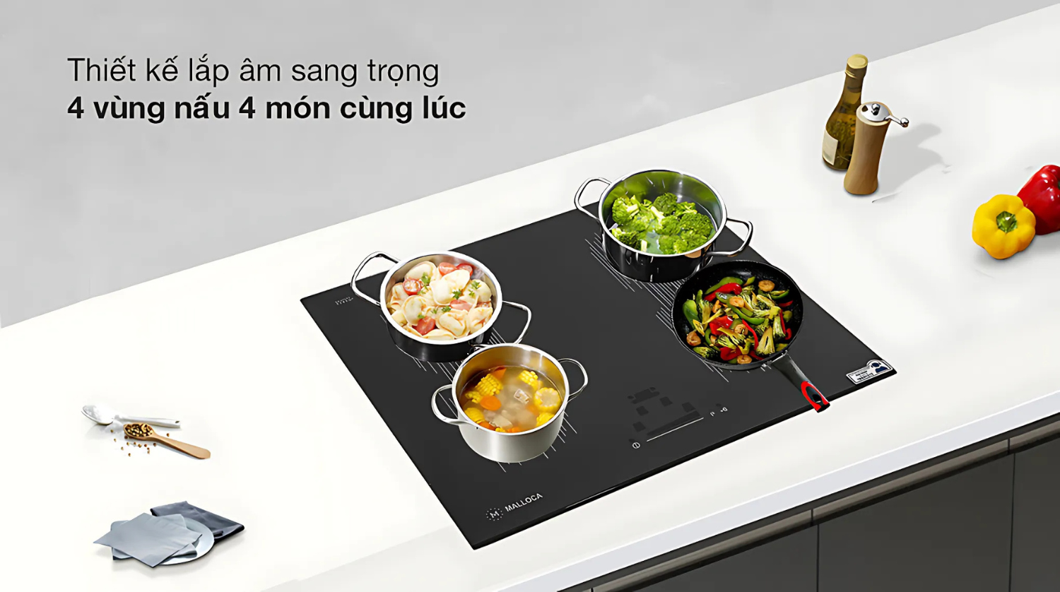 Bếp từ Malloca MI-594 LINEAR kế thừa và phát huy phong cách thiết kế đặc trưng của Malloca