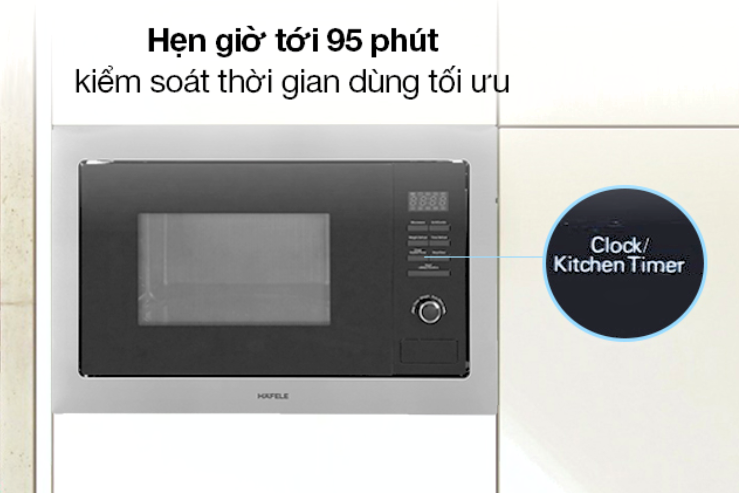 Đồng hồ điện tử tích hợp chức năng hẹn giờ tối đa lên đến 95 phút.