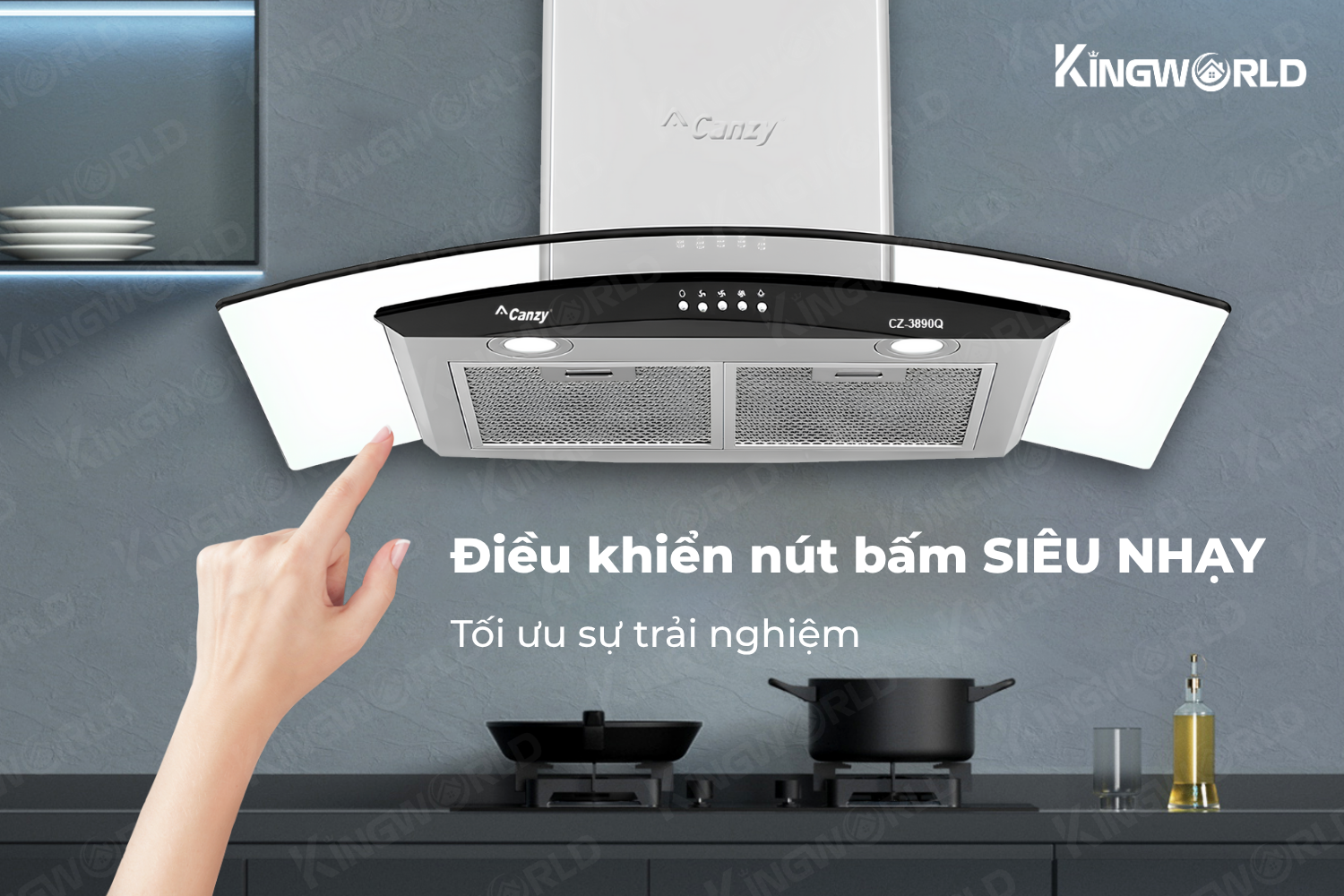 Máy hút mùi kính cong Canzy CZ 3890Q