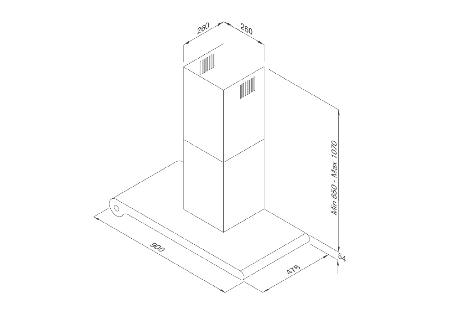 Máy hút mùi áp tường Malloca CIRCLE F-188