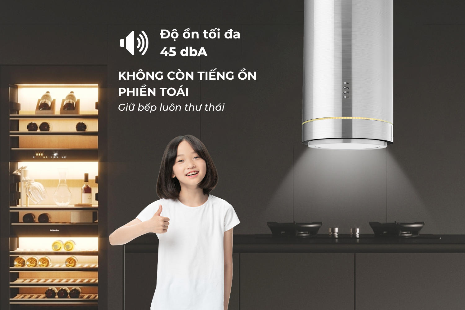 Độ ồn chỉ 45dB – vận hành êm ái, dễ chịu