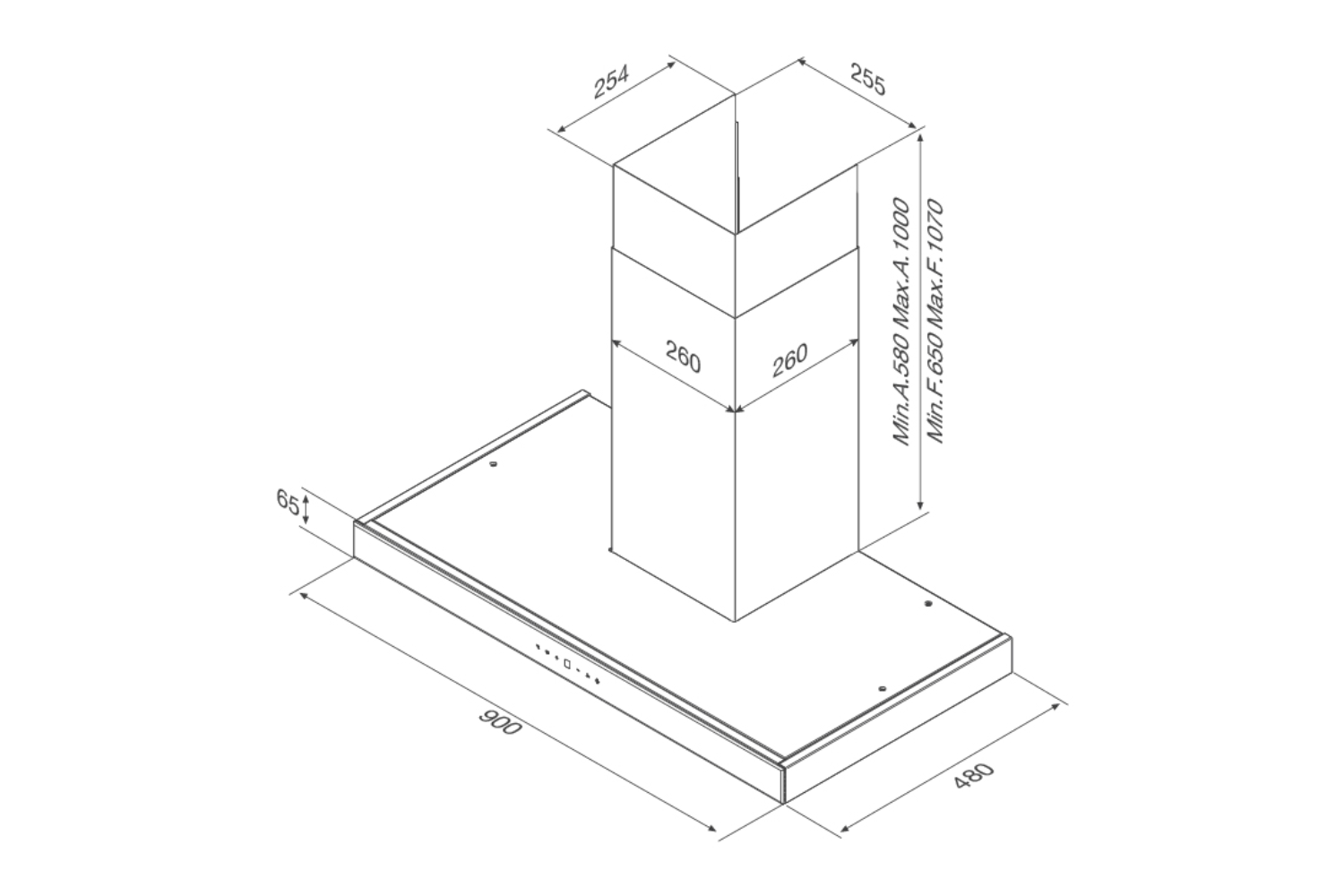 Máy hút mùi áp tường Malloca Skylight F-213