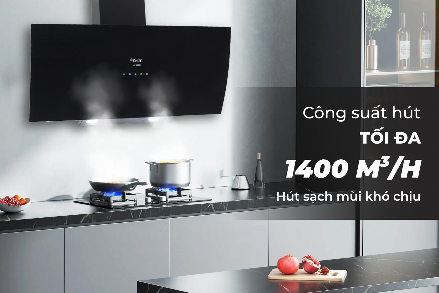 Máy Hút Mùi Kính Vát Canzy CZ 089D