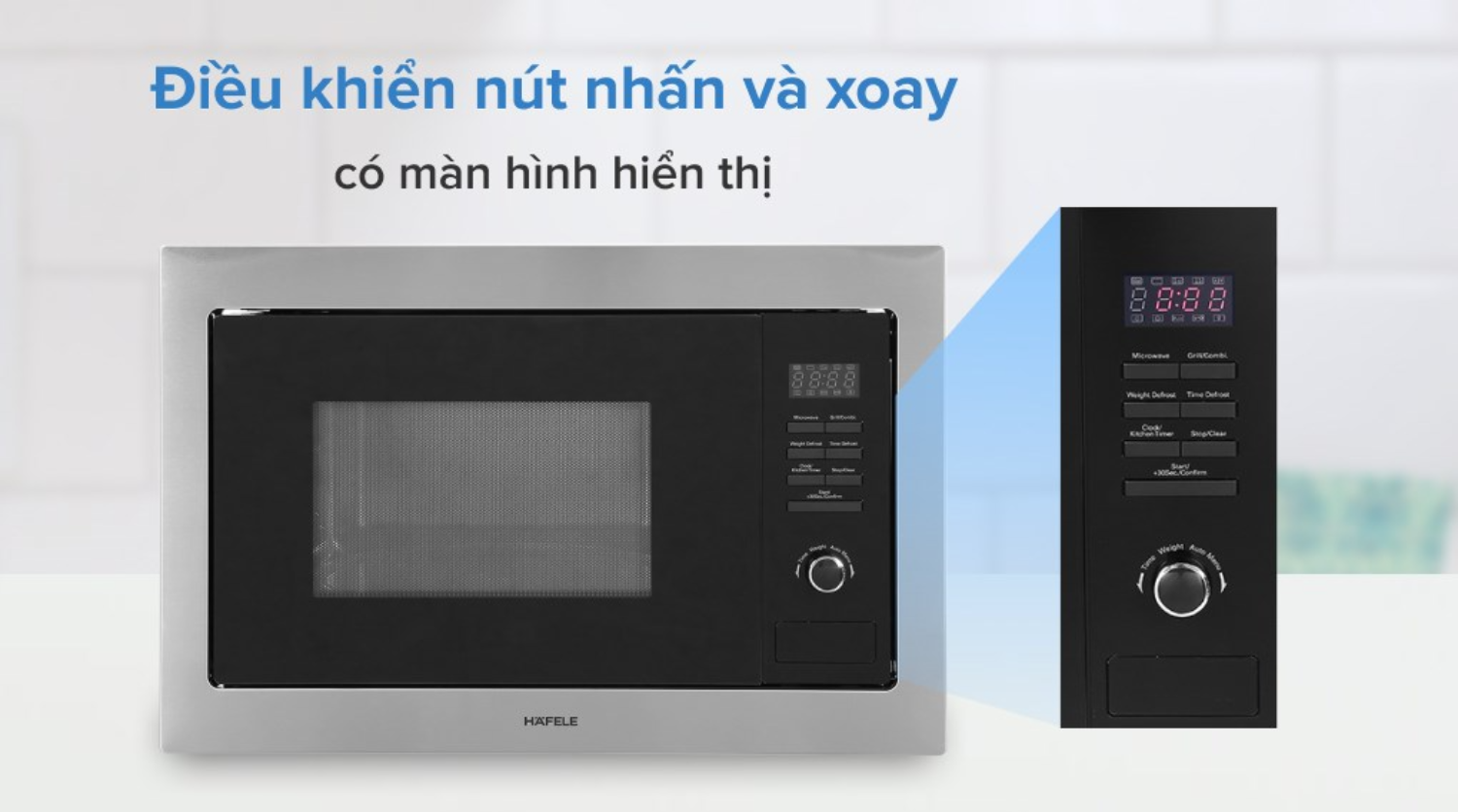 Lò vi sóng Hafele HM-B38A sử dụng sự kết hợp tối ưu giữa các nút bấm vật lý và núm xoay linh hoạt