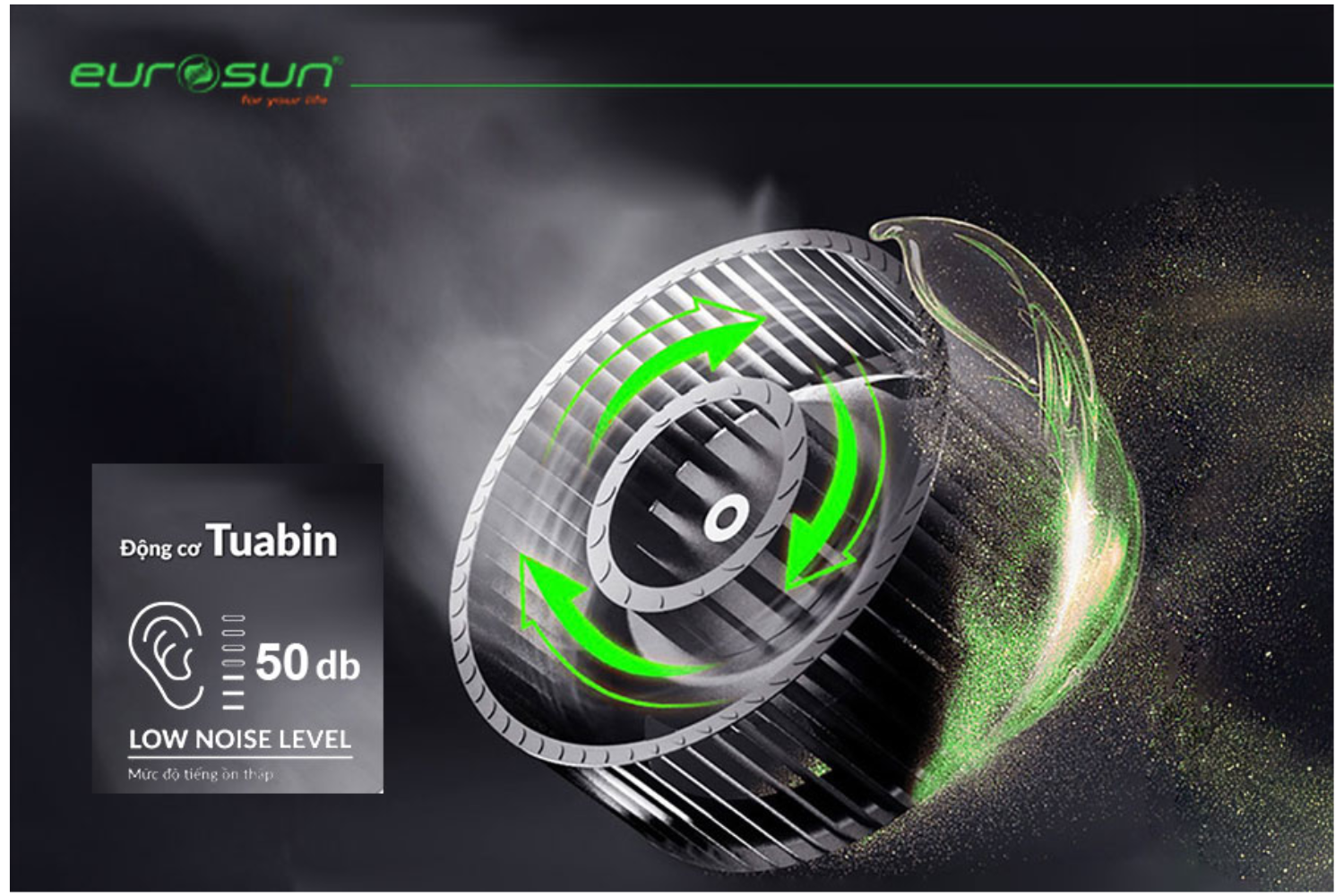 Vận hành êm ái – Độ ồn chỉ 50 dB