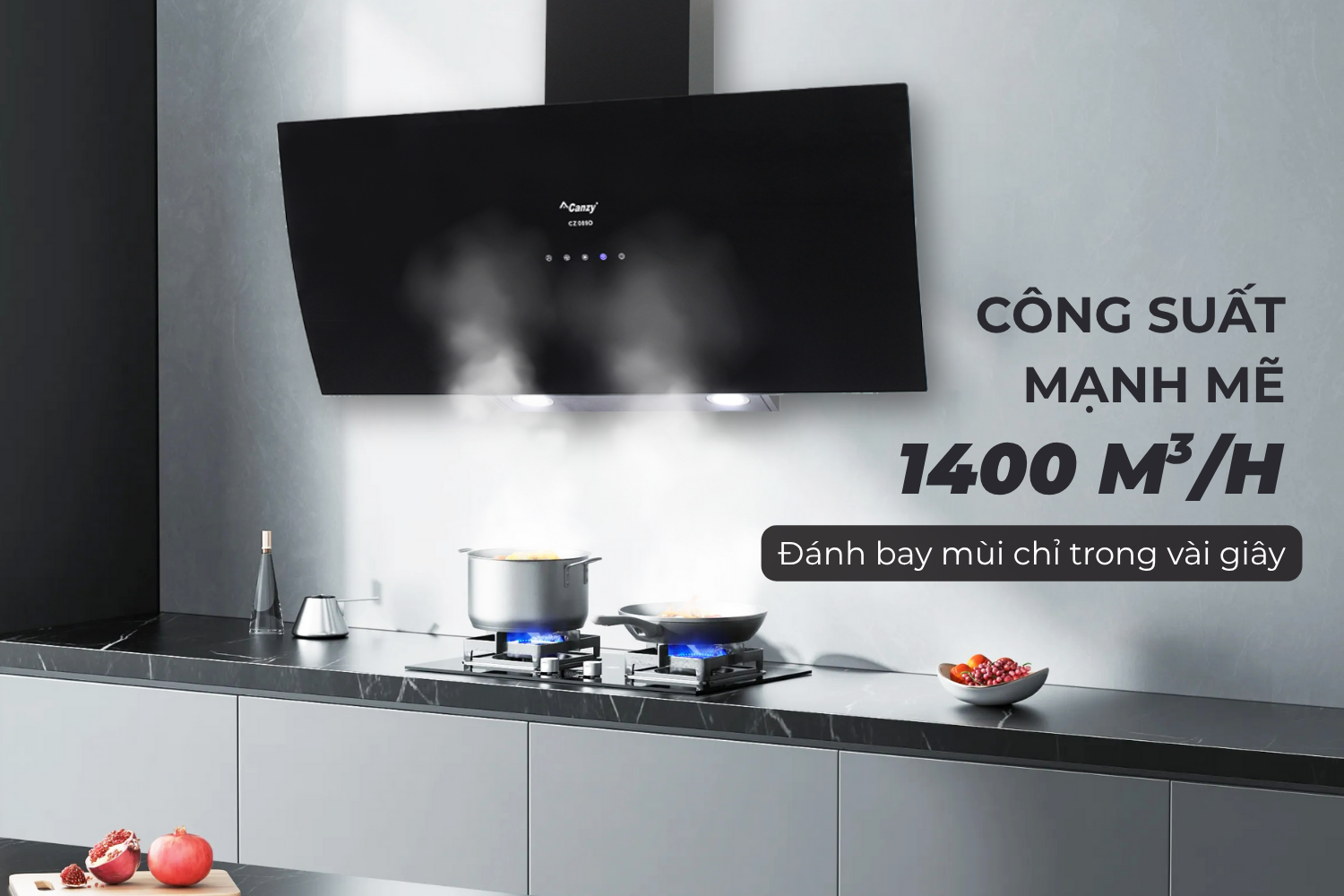 Máy Hút Mùi Kính Vát Canzy CZ 087D