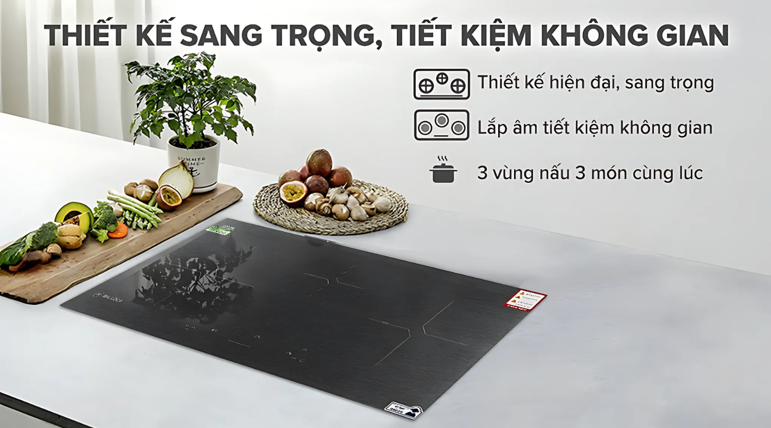 Bếp từ Malloca MH-03IS sở hữu thiết kế lắp âm gọn gàng