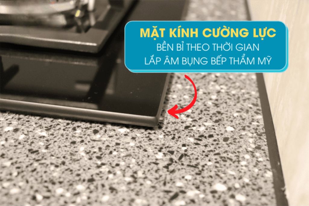 Bếp sở hữu mặt kính cường lực cao cấp