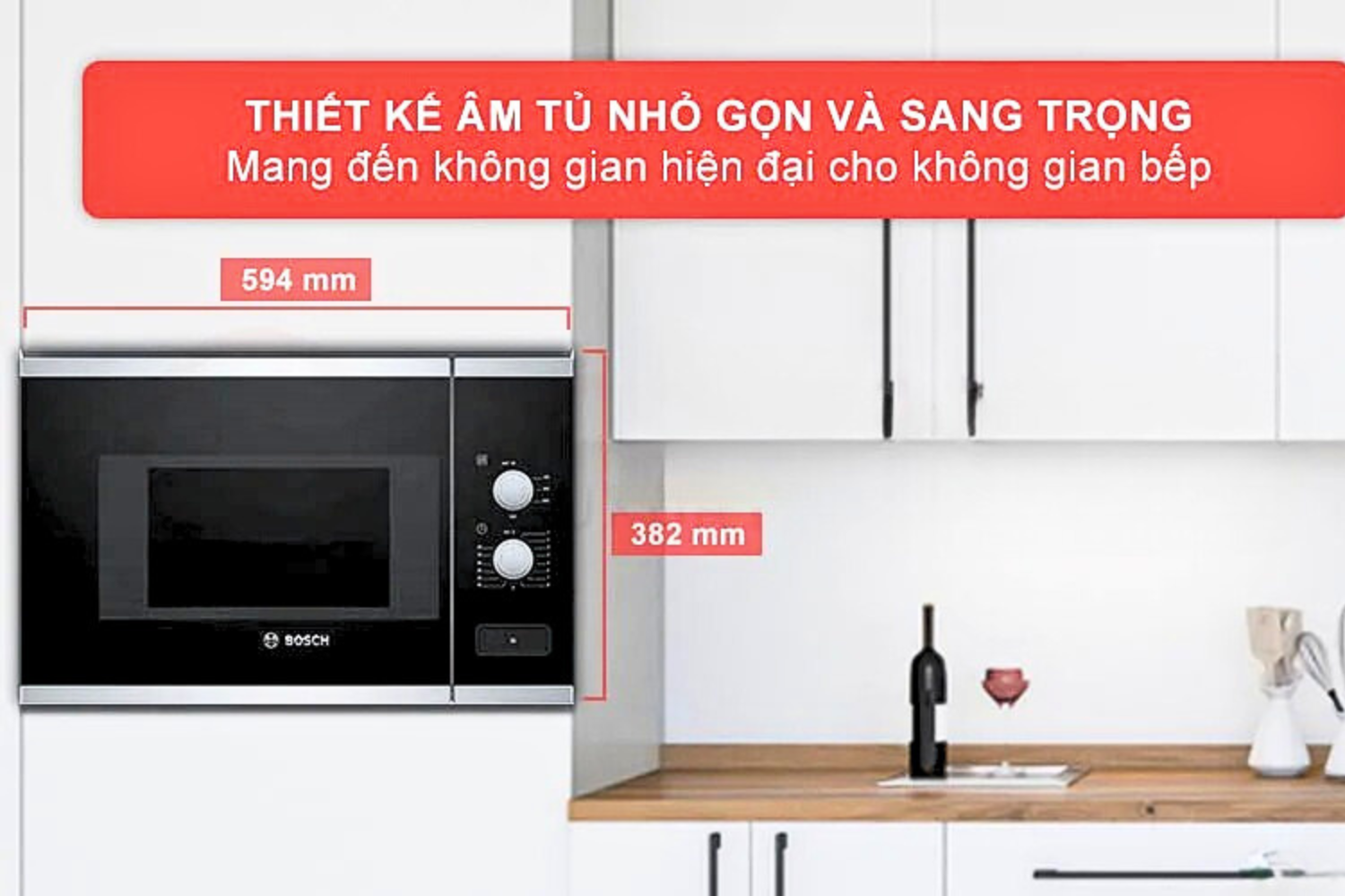 Lò vi sóng ám tủ Bosch BFL520MS0 Serie 4 mang phong cách hiện đại chuẩn châu Âu