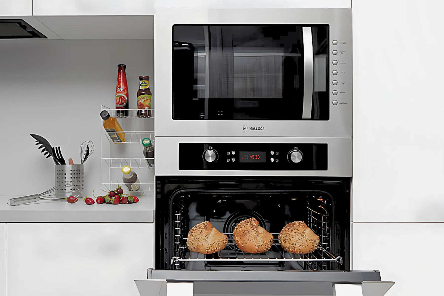 Nâng tầm bếp với lò vi sóng Malloca MW-927I âm tủ 27L