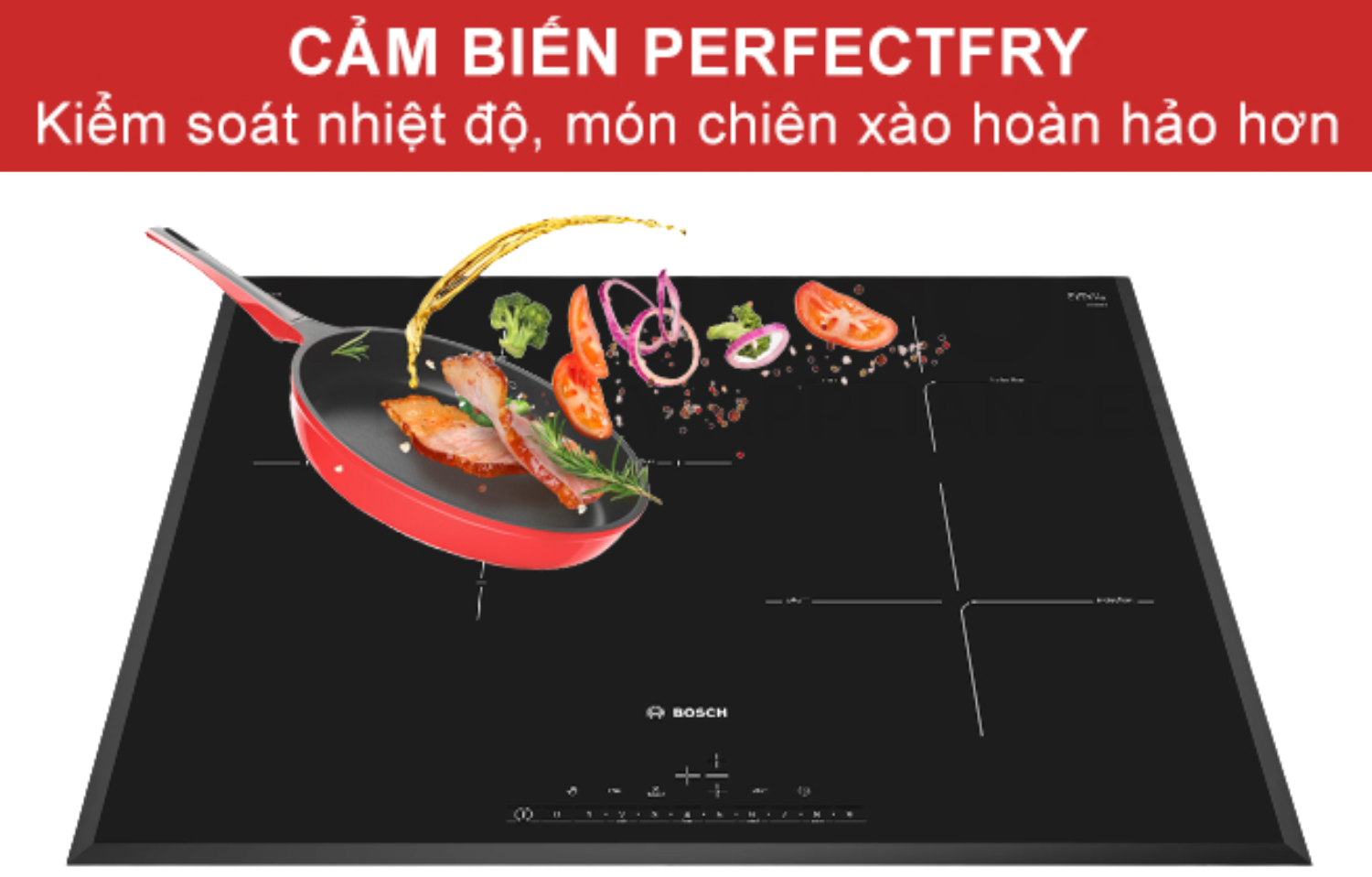PerfectFry tích hợp 4 mức nhiệt độ, bếp sẽ tự động kiểm soát và duy trì nhiệt độ dầu ăn ở mức lý tưởng