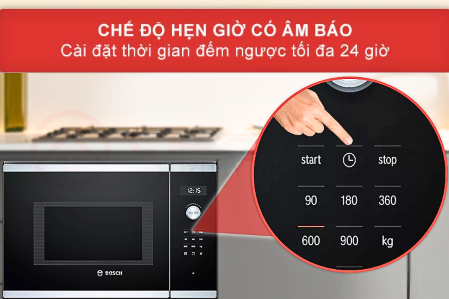 Chế độ hẹn giờ có âm báo cho phép bạn hoàn toàn chủ động trong việc quản lý thời gian nấu nướng