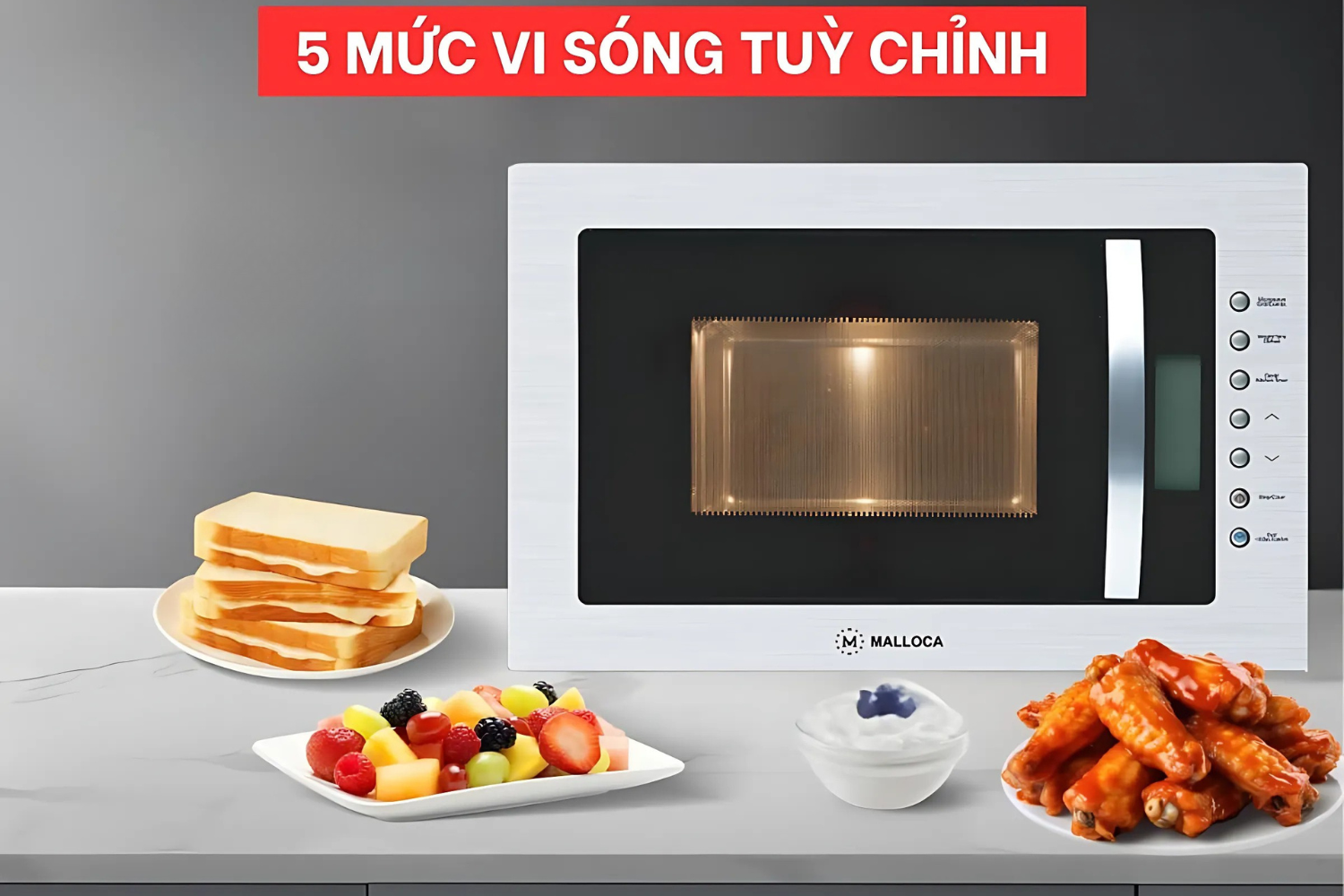 Lò vi sóng MW-927 có thể dễ dàng điều chỉnh 5 mức công suất vi sóng khác nhau