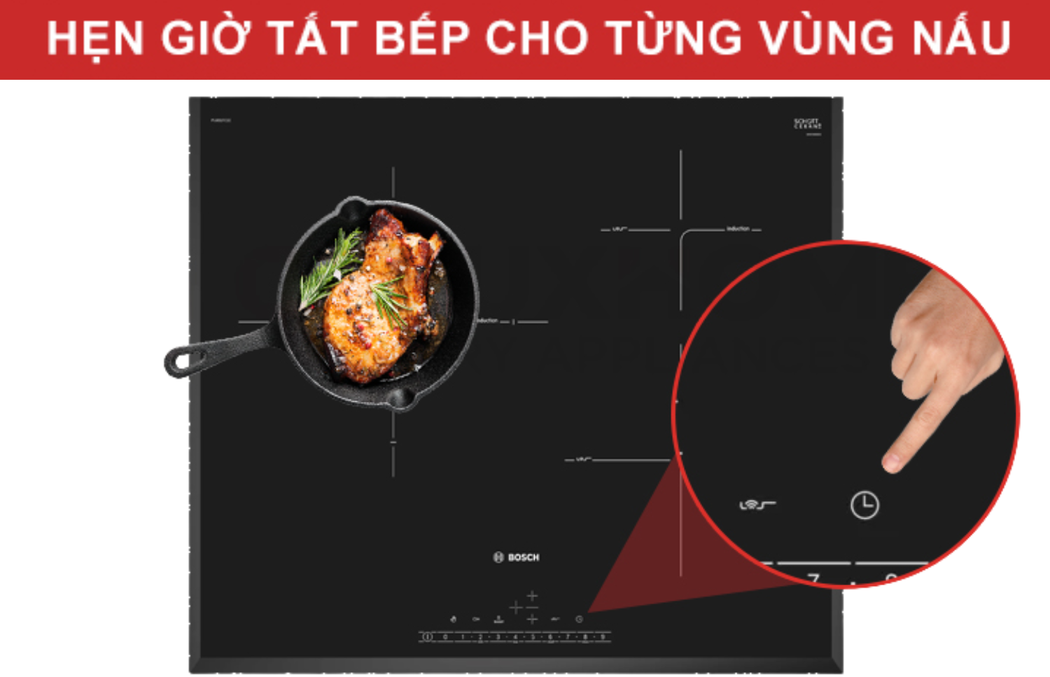 Tính năng hẹn&nbsp;giờ độc lập từng vùng mang lại sự chủ động tối đa trong công việc nội trợ