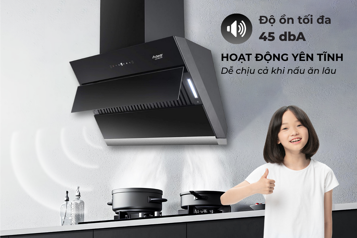 Máy Hút Mùi Kính Vát Canzy CZ 70LCD