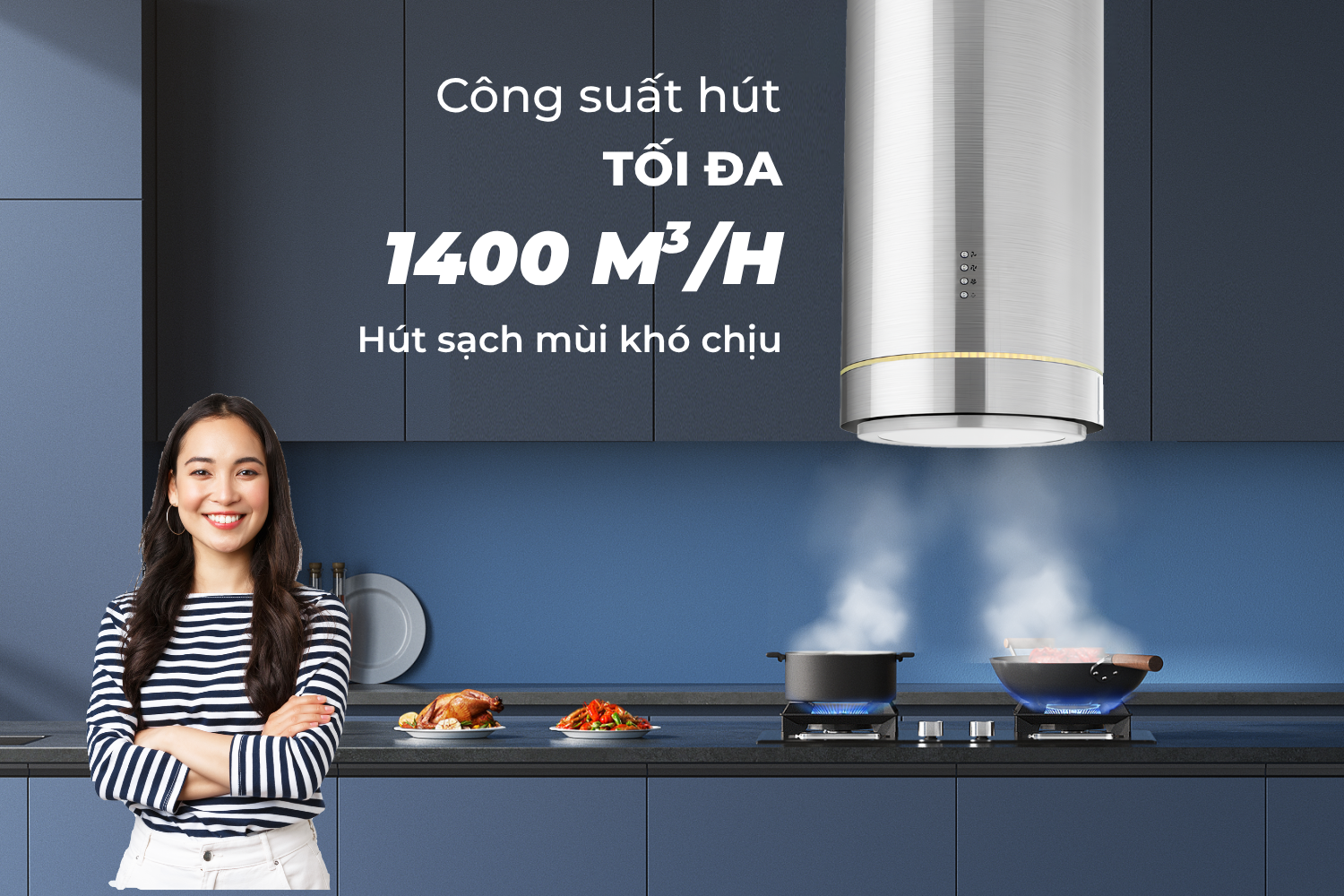 Hiệu suất hút mạnh mẽ lên tới 1400m³/h