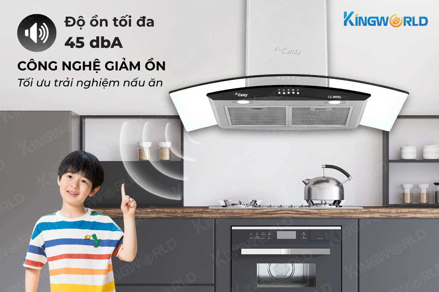 Máy hút mùi kính cong Canzy CZ 3890Q