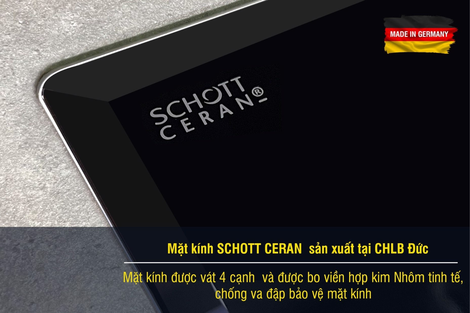 Eurosun EU-T881G được thiết kế mặt kính SCHOTT Ceran nhập khẩu từ Đức