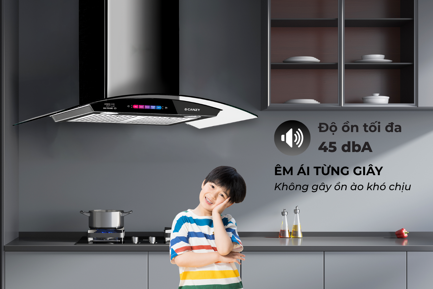 Hút Mùi Áp Tường Kính Cong Canzy CZ M6990