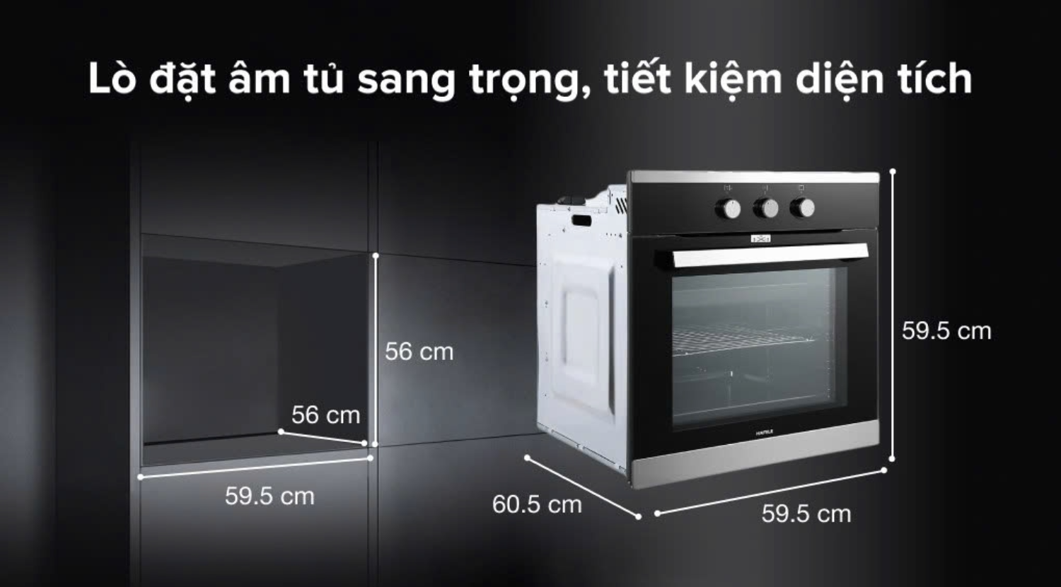 Lò nướng Hafele HO-K60B được thiết kế để lắp đặt âm tủ, một xu hướng kiến trúc bếp hiện đại