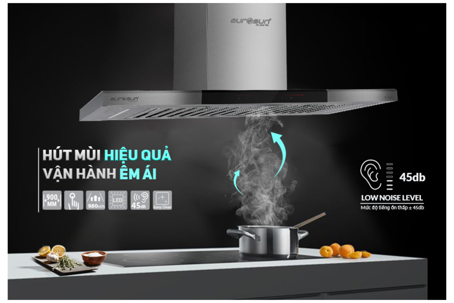 5 tốc độ hút mạnh mẽ – Công suất tối đa lên đến 980 m³/h