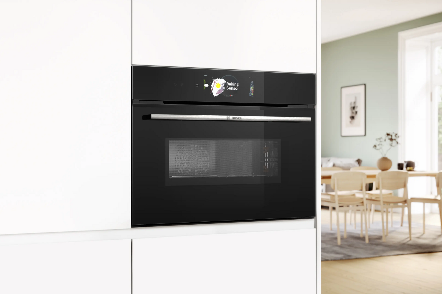 Lò nướng Bosch CMG778NB1 gây ấn tượng mạnh mẽ với thiết kế âm tủ