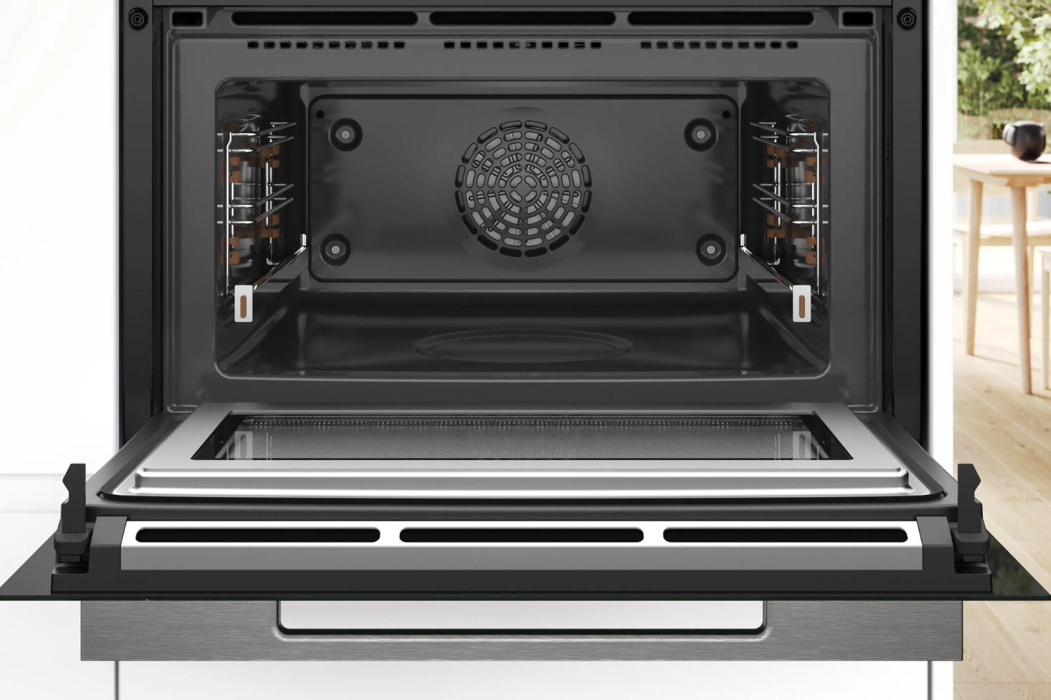 Lò nướng Bosch CMG778NB1 sở hữu dung tích khoang lý tưởng&nbsp;cho các gia đình có từ 3 đến 5 thành viên