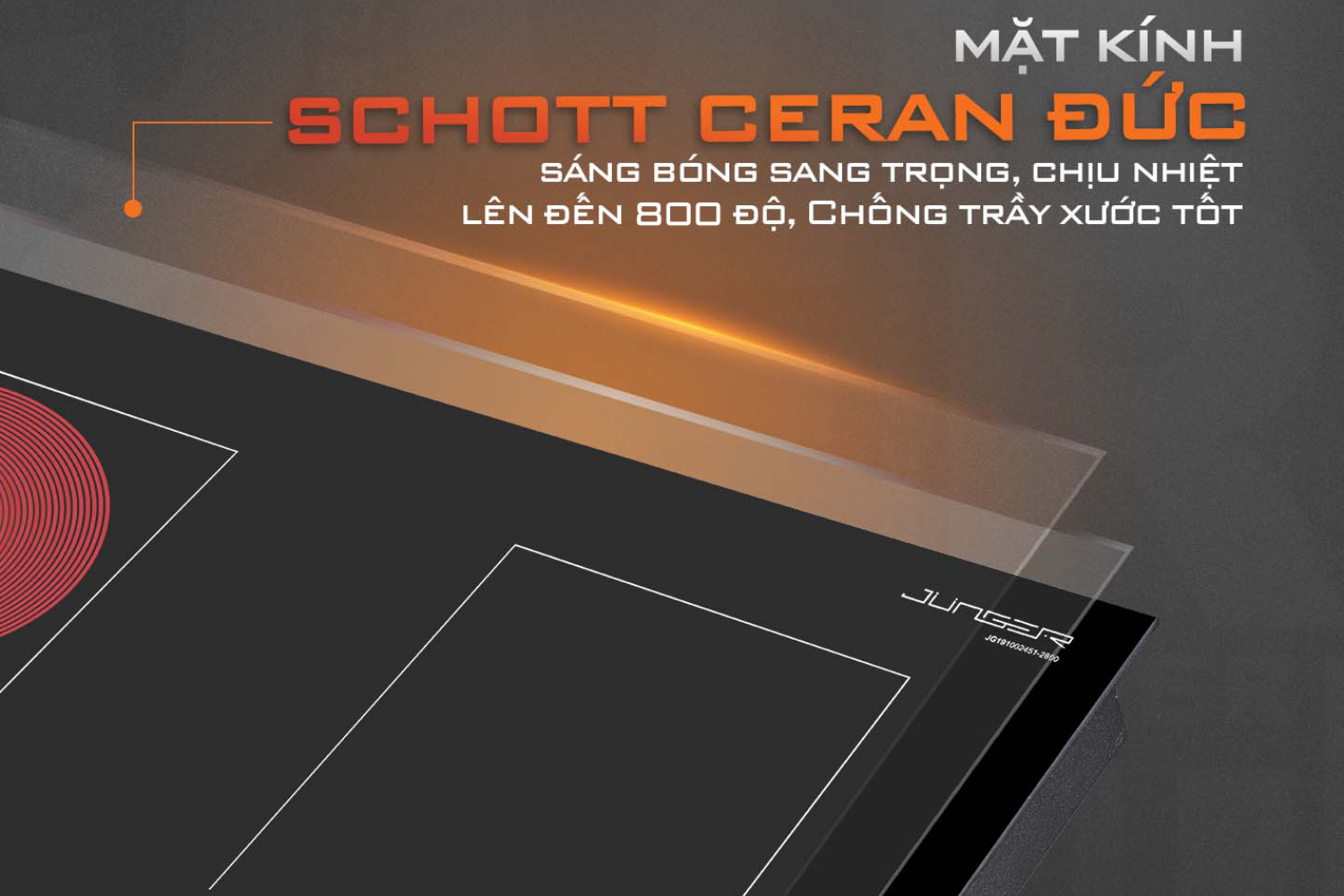 Junger MTD-18 trang bị mặt kính Schott Ceran