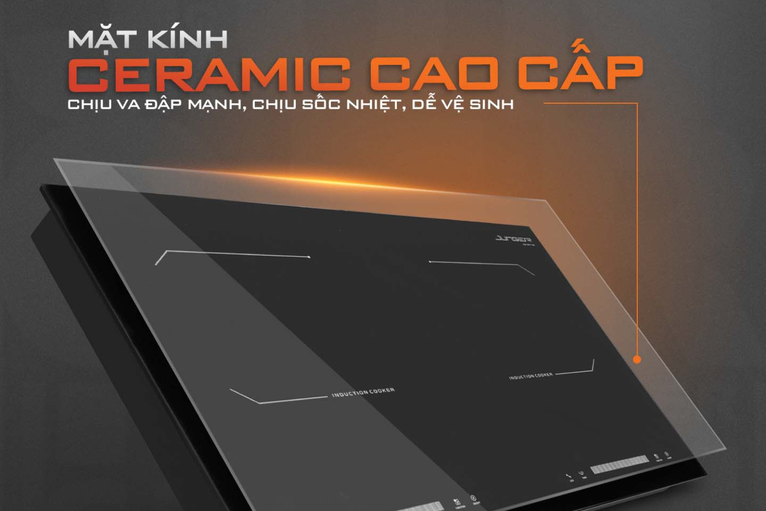 Bếp Từ Đôi Junger CEJ-202-II | Lắp Âm/Dương 2 Vùng Nấu