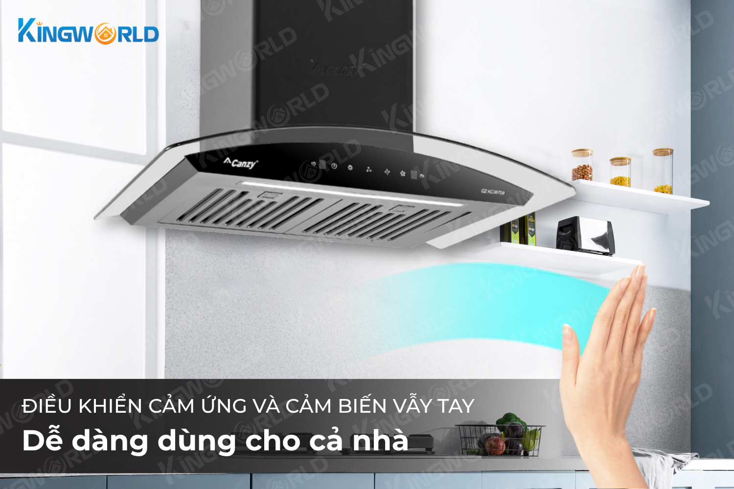 Máy hút mùi kính cong Canzy CZ KC3870B