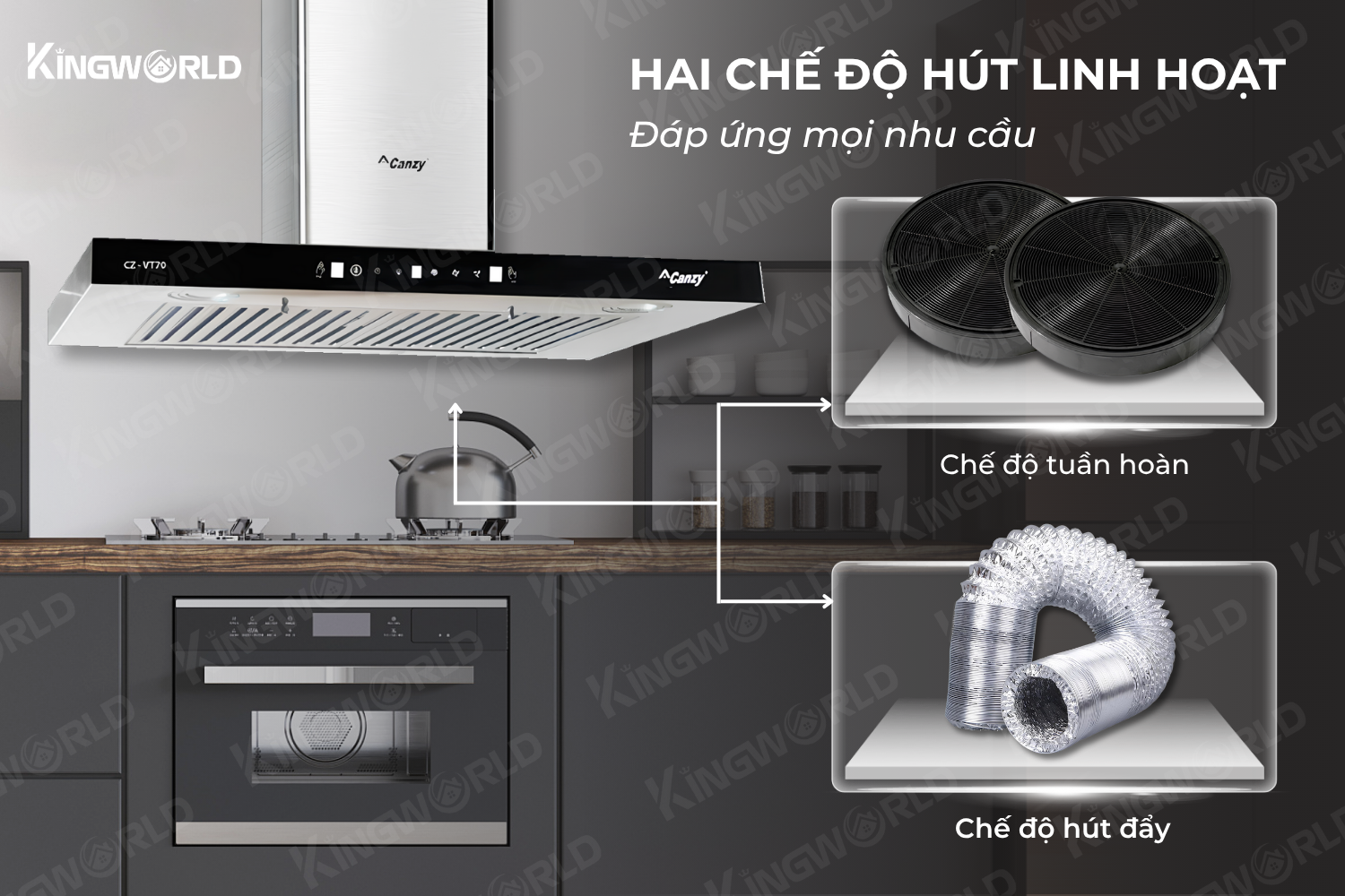 Máy hút mùi chữ T Canzy CZ VT70