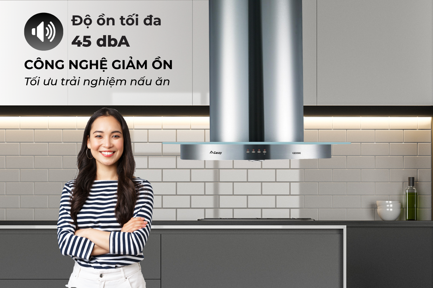 Độ ồn <45 dB – Hút mạnh nhưng êm ái, giữ không gian yên bình