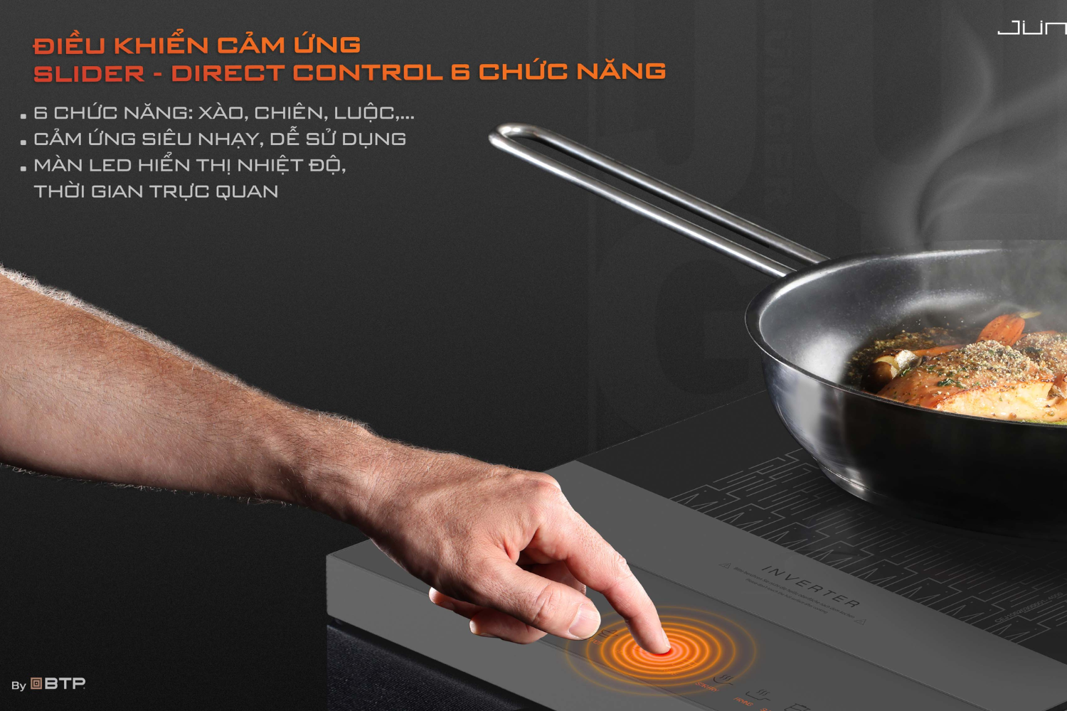 Bếp từ đơn CEJ-106-I được trang bị bảng điều khiển cảm ứng Slider – Direct Control