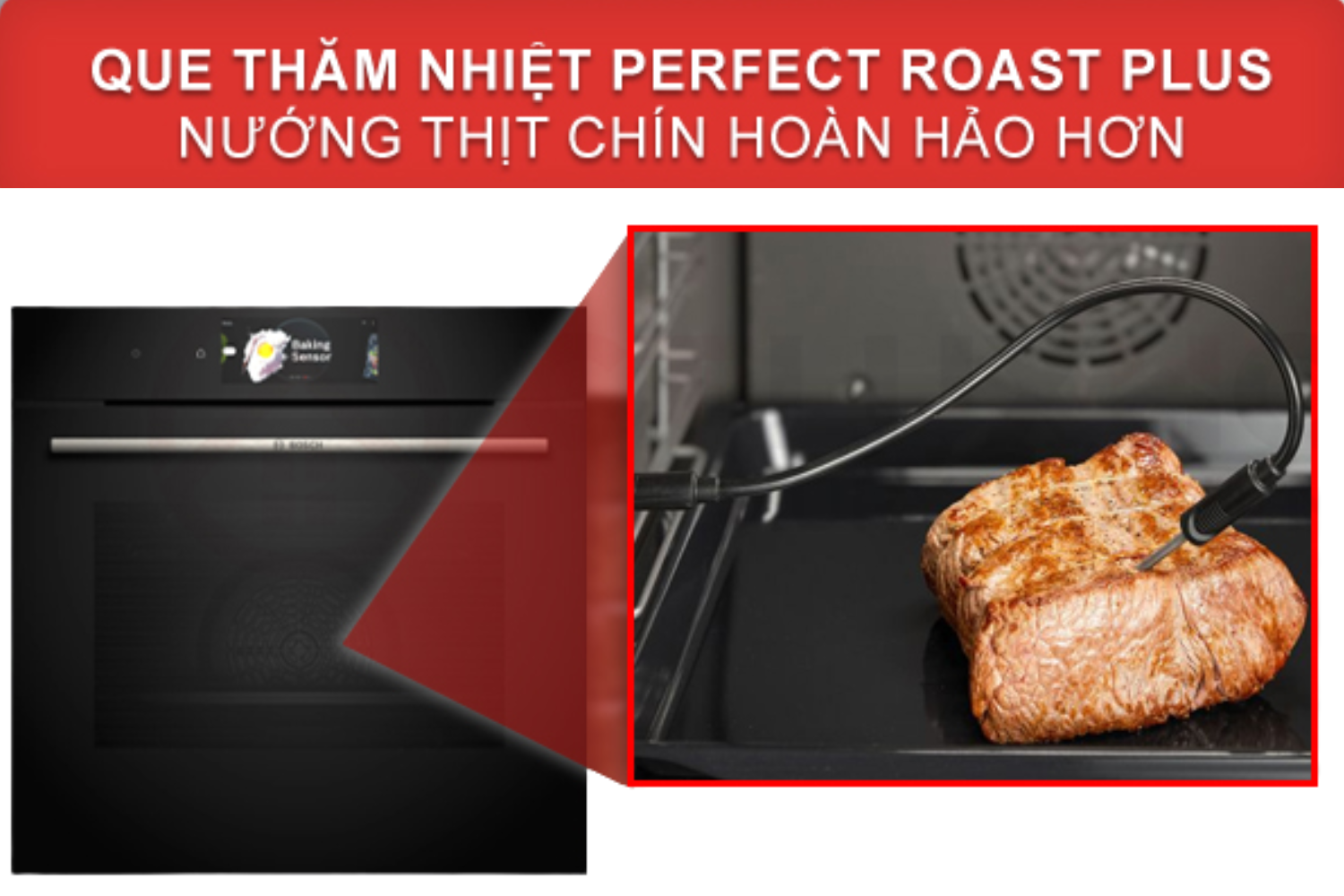 Cảm biến PerfectRoast Plus được trang bị trên que thăm nhiệt ba điểm siêu nhạy