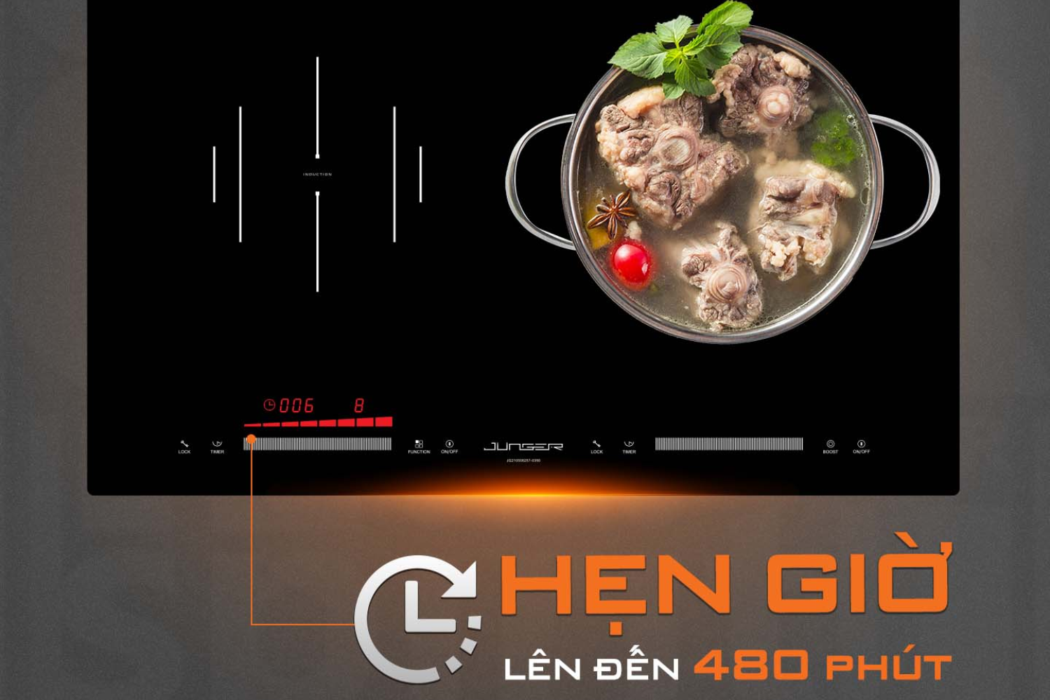 Bếp CEJ-204-IF sở hữu Tiện ích thông minh – Nấu ăn dễ dàng