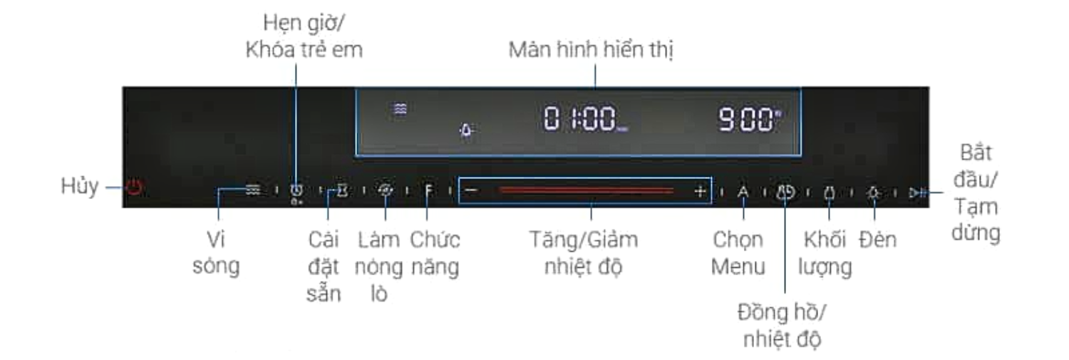 Bảng điều khiển của lò Hafele HCO-8T50A được thiết kế tối giản, hiện đại và rất dễ sử dụng