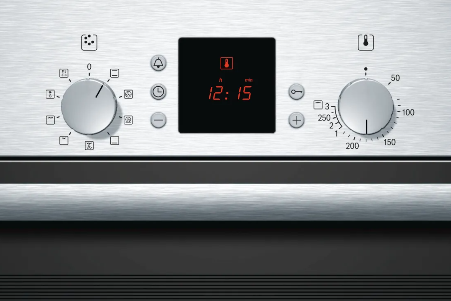 Bảng điều khiển của Bosch HBN532E5 có dạng cơ học đơn giản, dễ thao tác