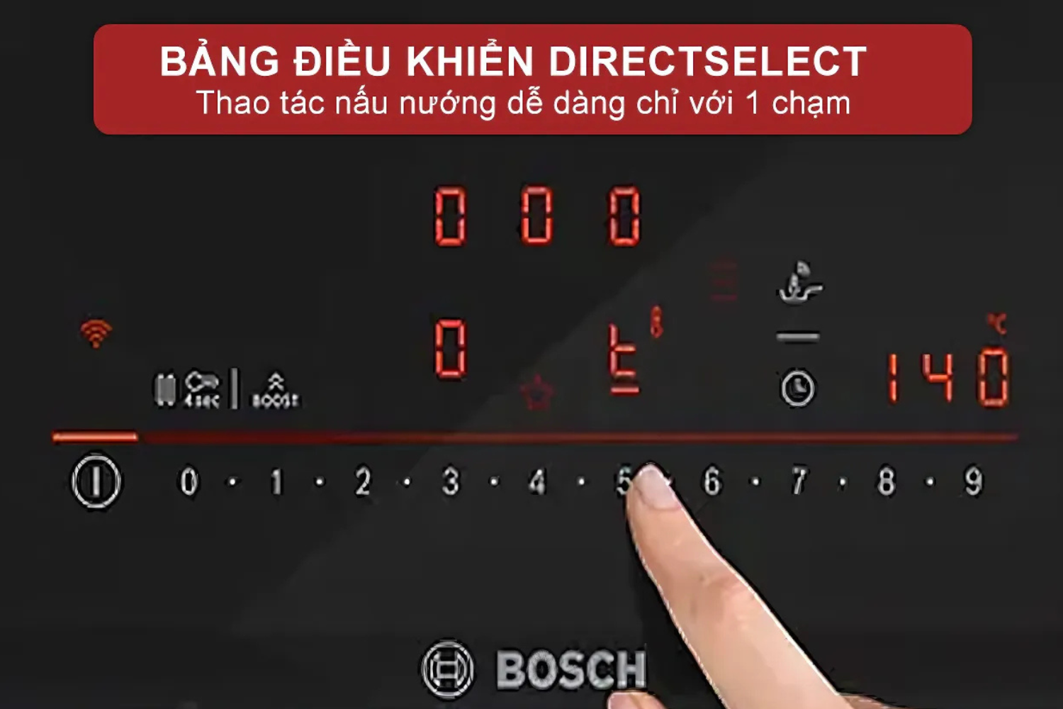 Bảng điều khiển Direct Select Control chọn số trực tiếp từ 1 đến 9 (hoặc đến 17 mức công suất tùy model)