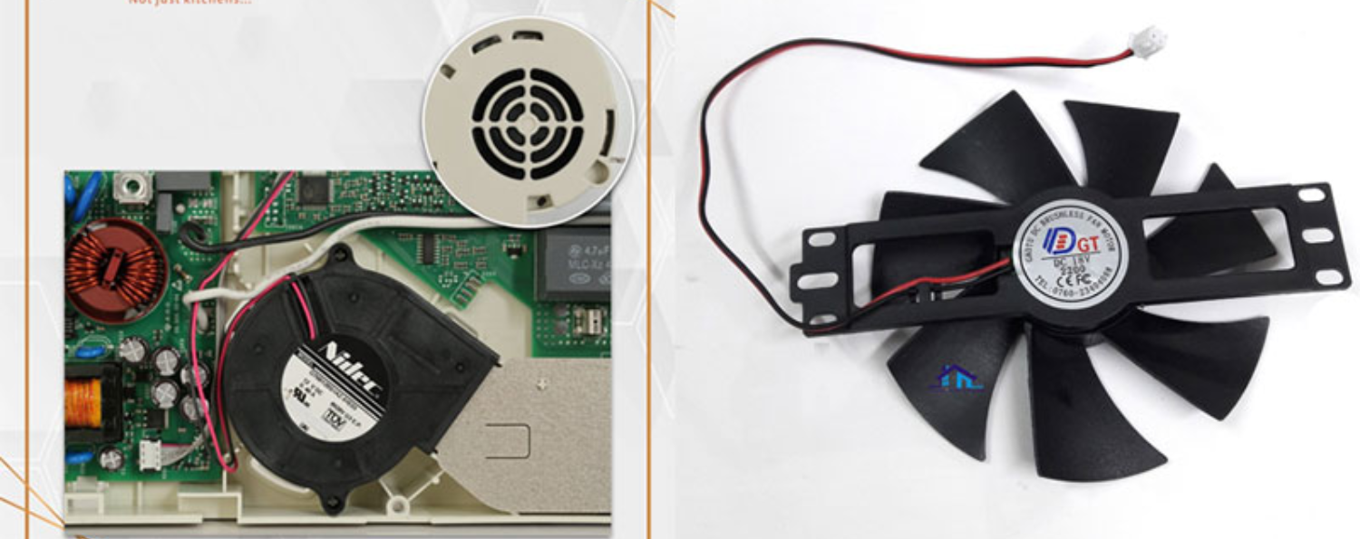 Bosch thường trang bị loại quạt lồng sóc (quạt tuabin) có hiệu suất cao