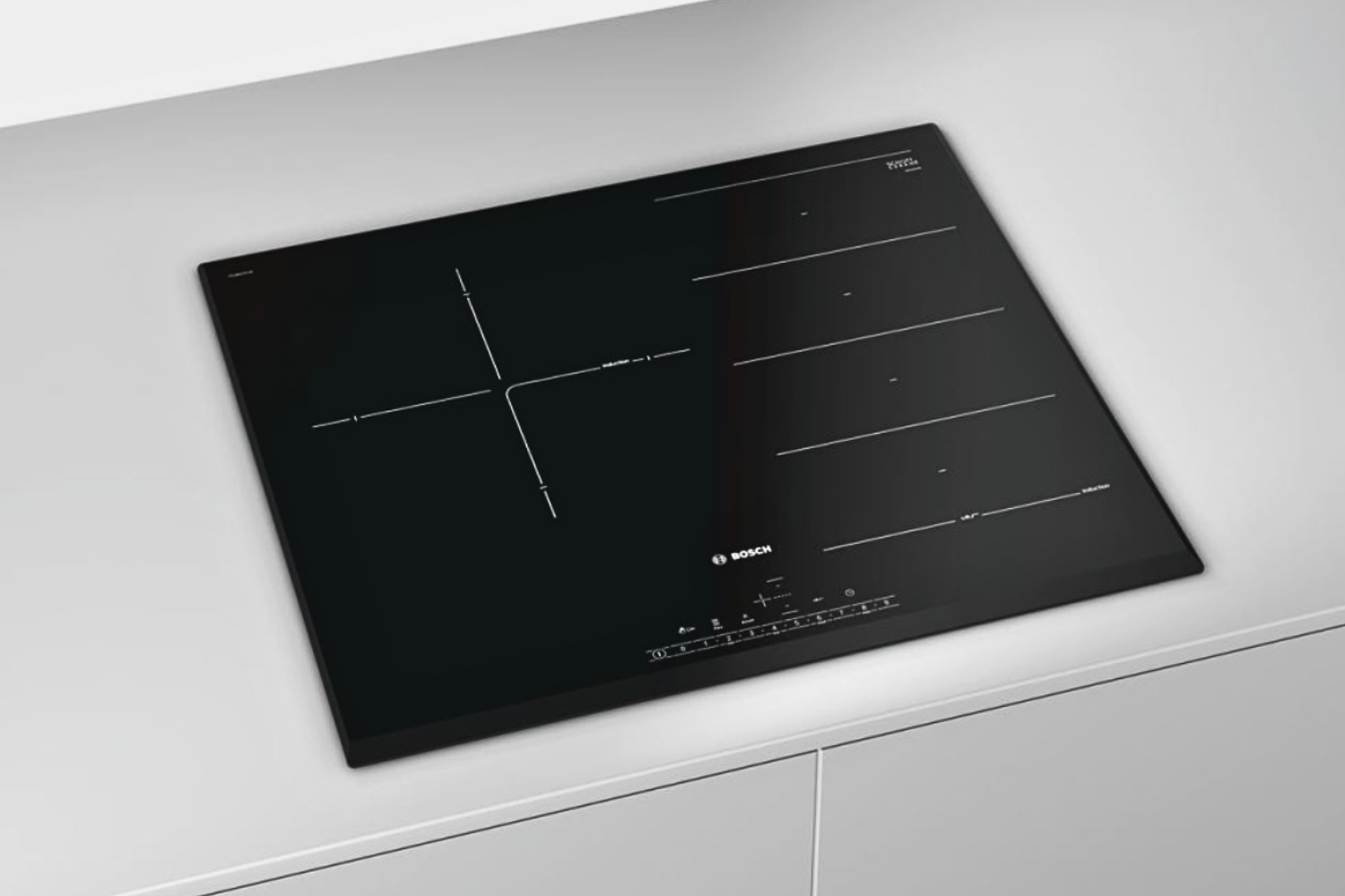 Bếp từ âm Bosch PXJ651FC1E Serie 6 có một vùng cố định, một  vùng linh hoạt&nbsp;(FlexInduction)