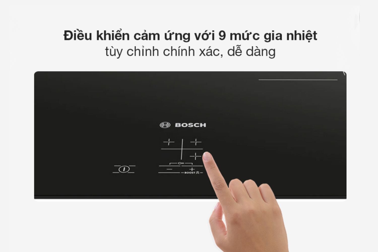 bảng điều khiển bếp từ 3 vùng nấu Bosch PUC61KAA5E
