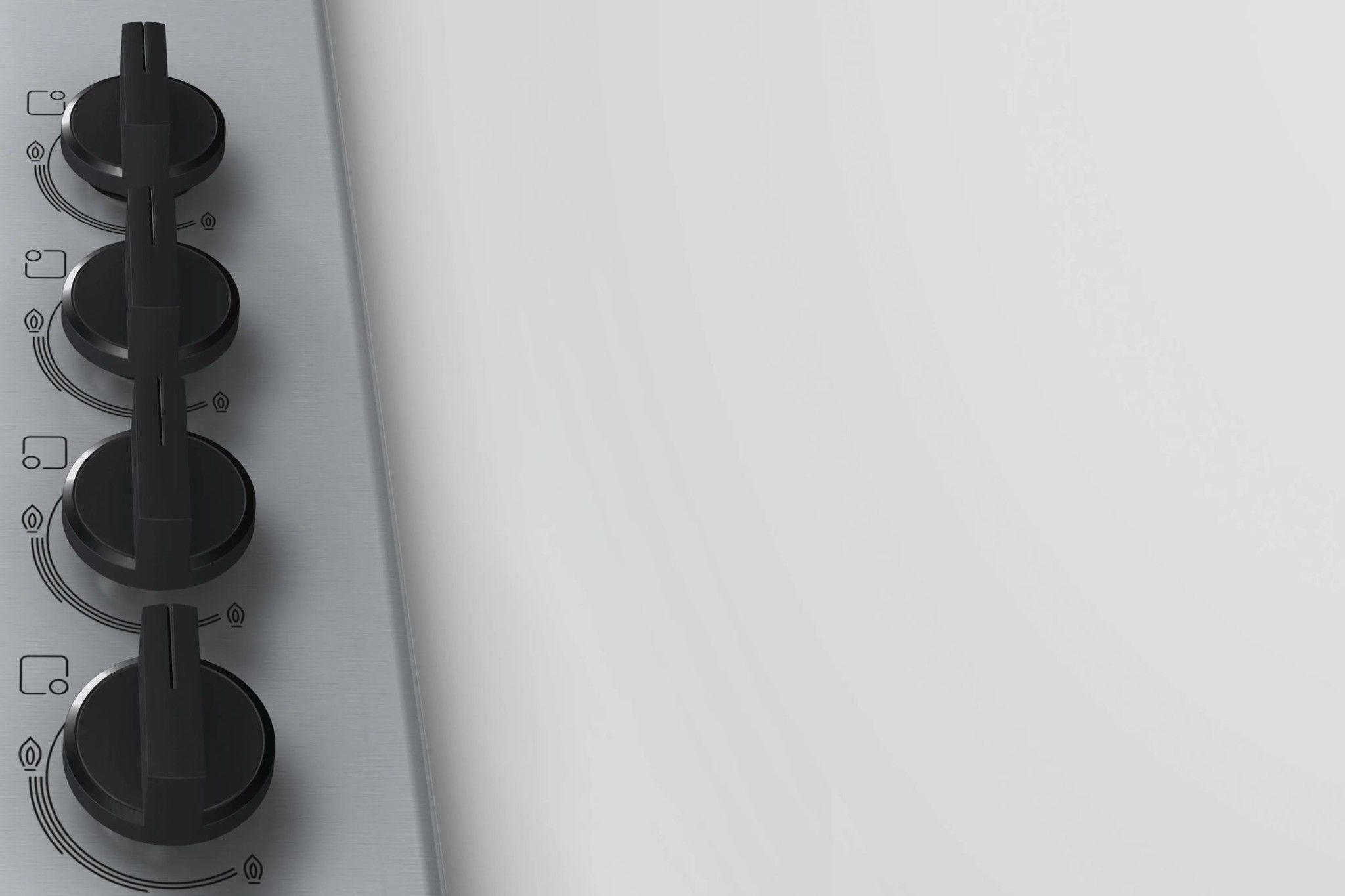 4 núm điều khiển tiện lợi trên bếp gas Bosch PBH6B5B60