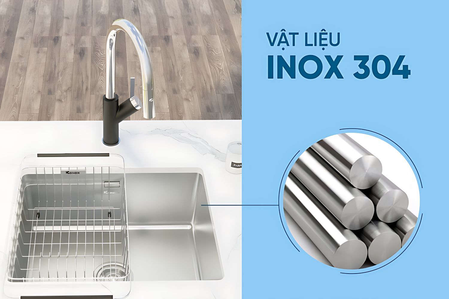 Chậu rửa bát inox 304 được nhiều hộ gia đình tin dùng