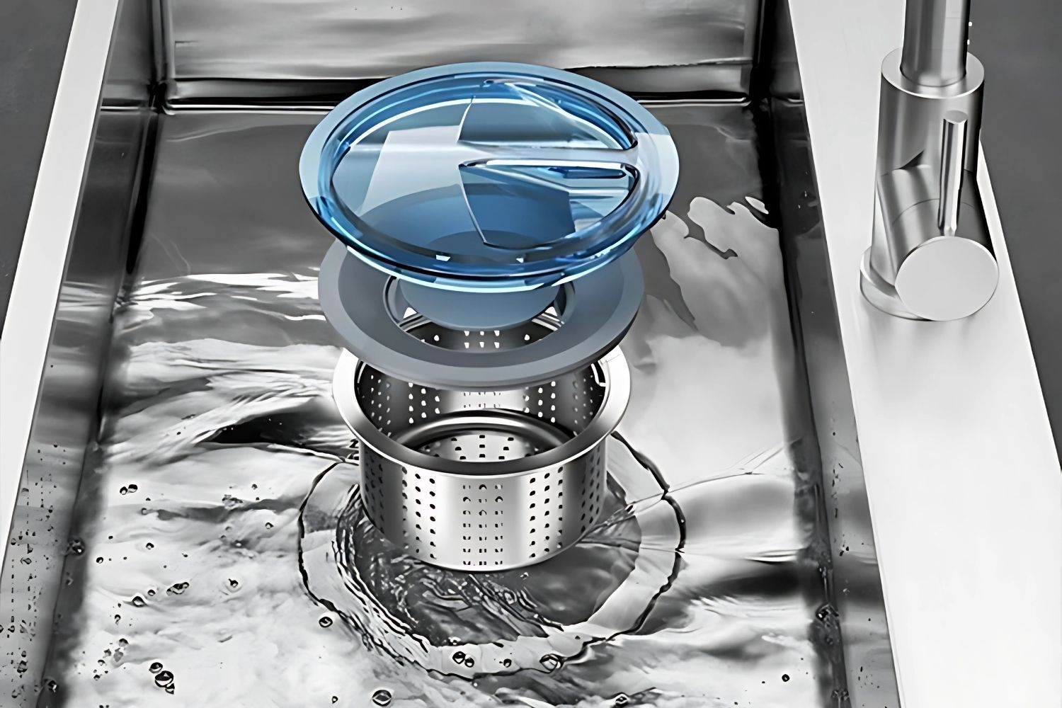 Thiết kế rổ lọc rác - Phụ kiện đi kèm bồn rửa bát