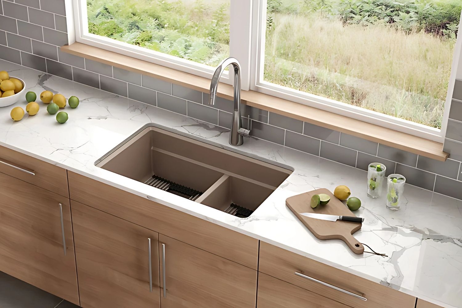 Chậu rửa mang đến sự tiện nghi cho căn bếp hiện đại