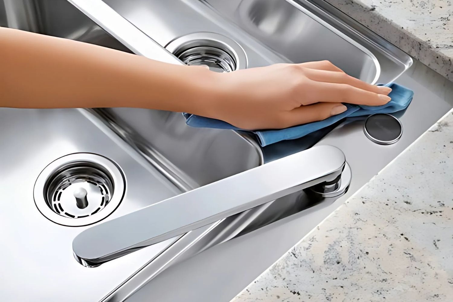 Lau khô chậu rửa bát