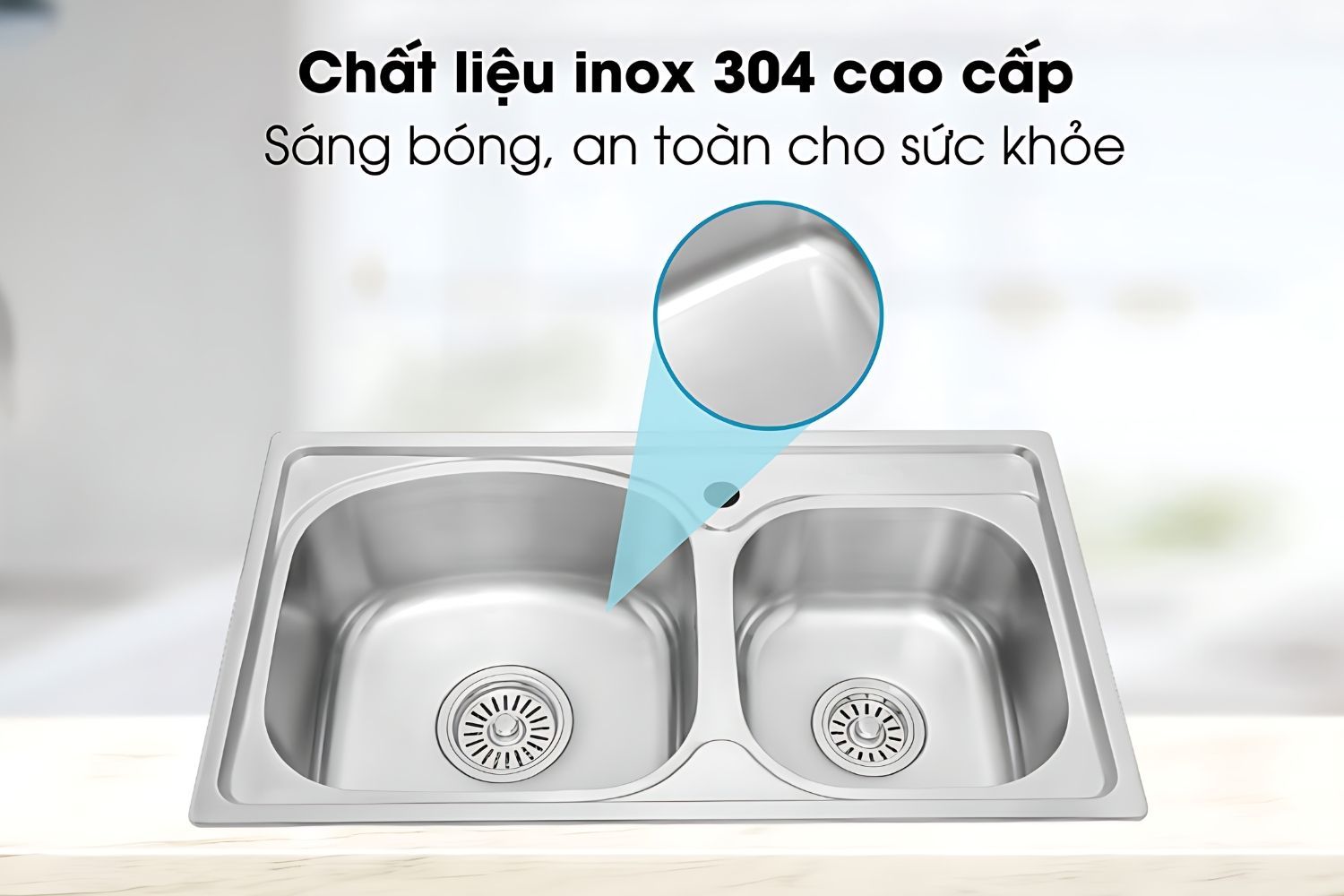 Chậu rửa bát Malloca bằng inox 304 cao cấp