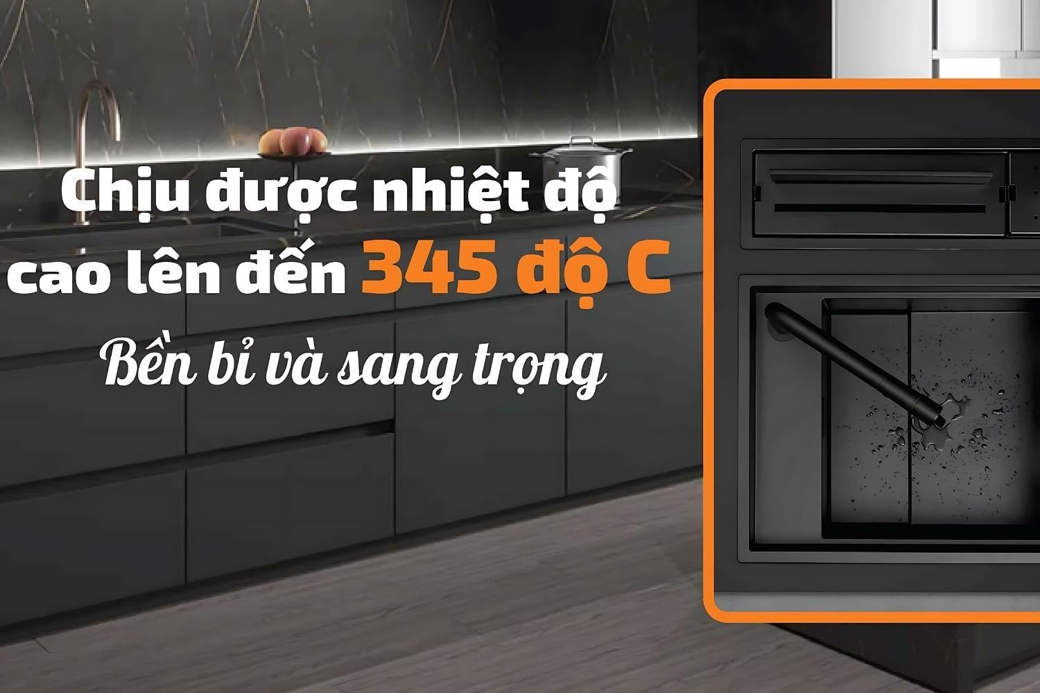 Chậu rửa bát Malloca chịu nhiệt lên đến 345°C
